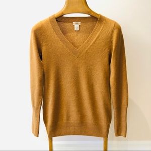 J. Crew | 100% Cashmere Camel V-Neck Sweater